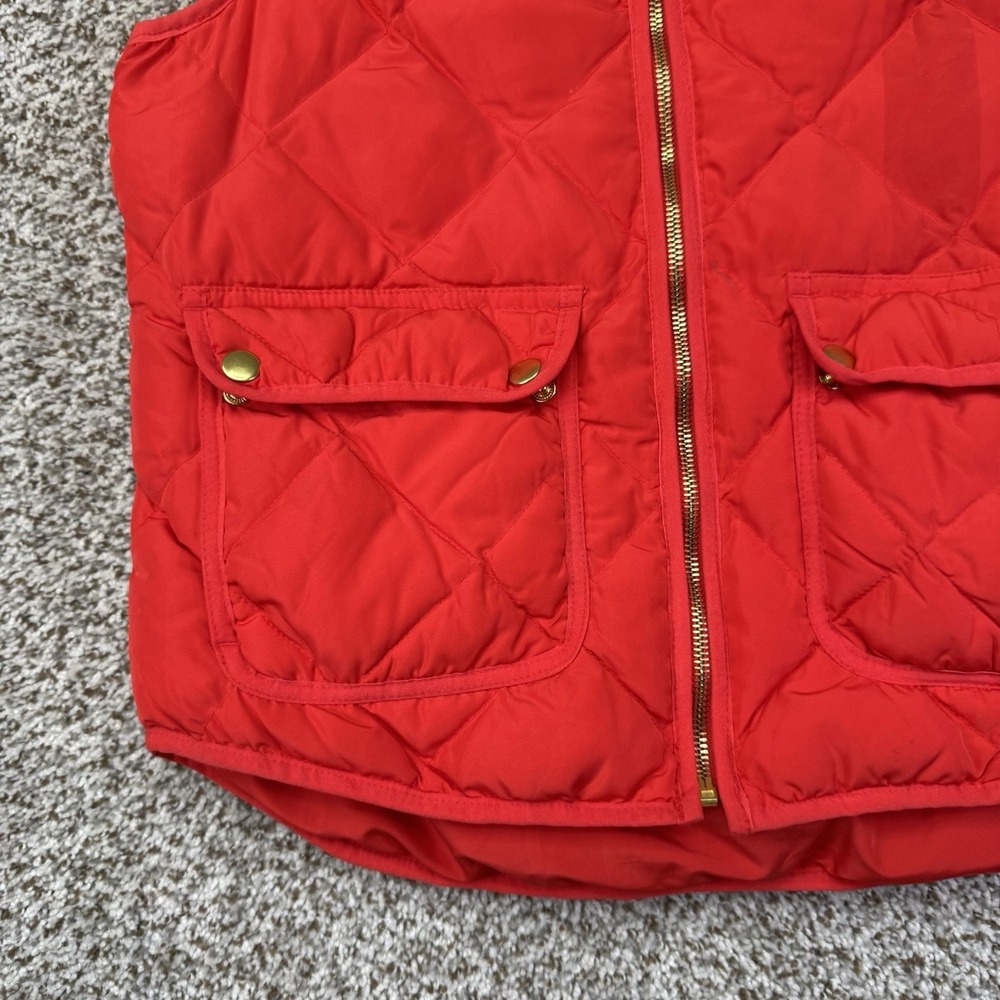 Woolrich Vest Women's Size Small Red Quilted Duck Down Puffer Full Zip Pockets - Picture 7 of 15